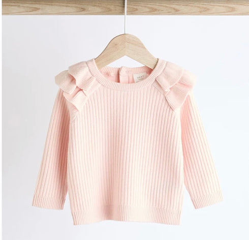 Pink Knitted Baby Jumper & Leggings Set