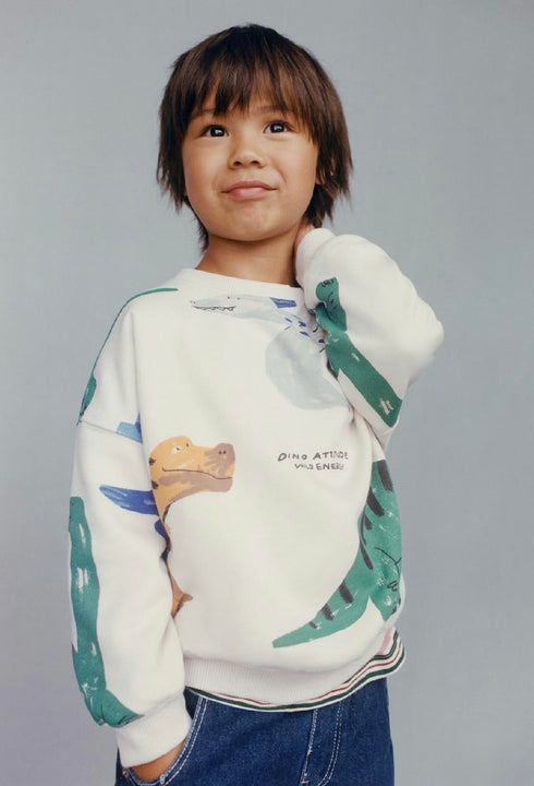 ZARA DINOSAUR PRINT SWEATSHIRT
