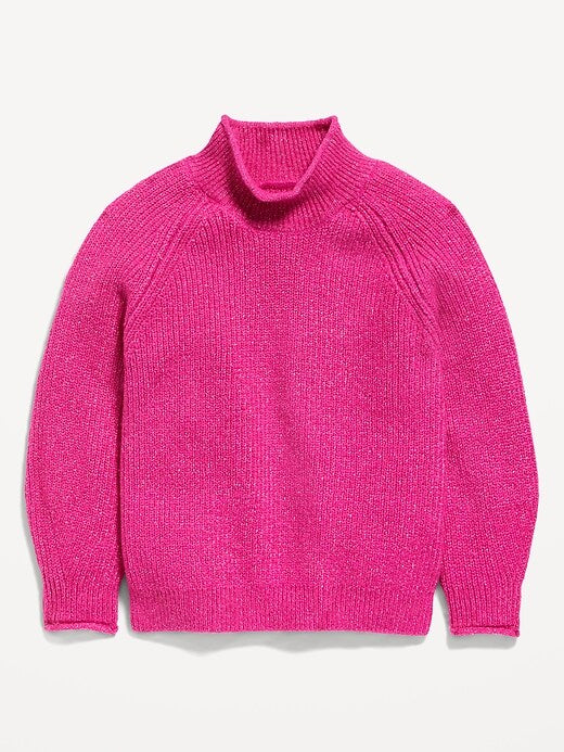 Mock-Neck Cocoon Tunic Sweater for Toddler Girls |