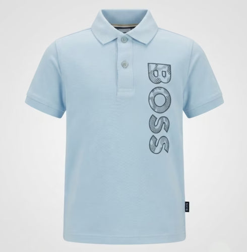 Hugo Boss Logo Printed Polo Tee Sky Blue