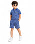 Lacoste Kids Blue Printed Polo Shirt & Shorts Set