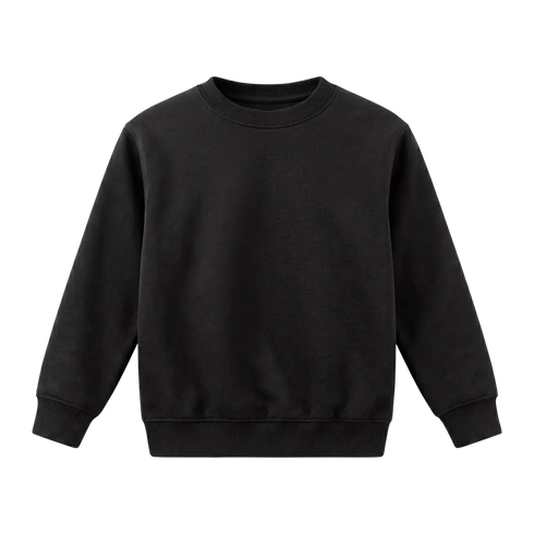 Rabbit Skins Black Youth Fleece Crew Neck Pullover Sweatshirt New