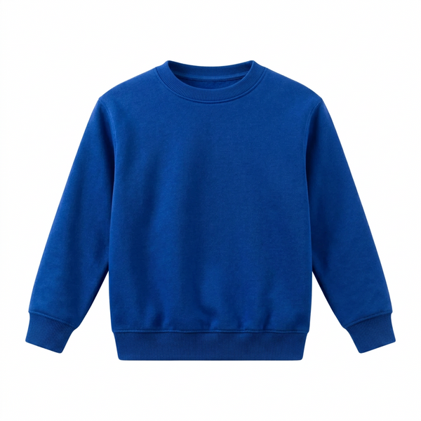 Rabbit Skins Blue Youth Fleece Crew Neck Pullover Sweatshirt New