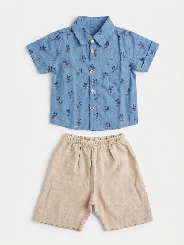 Mickey Mouse Print Casual Two-Piece Set (Boys)